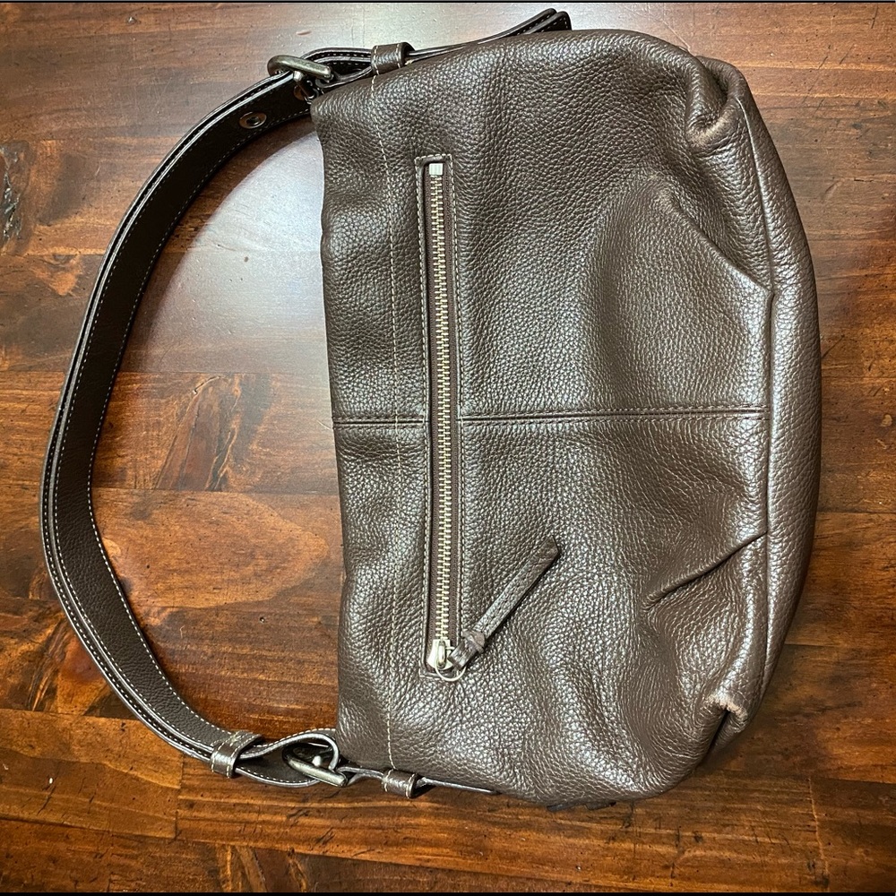 Coach brown leather shoulder bag